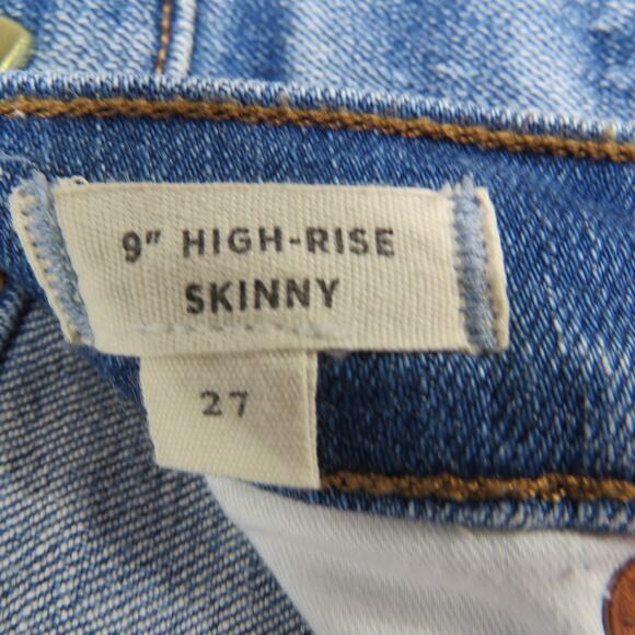 Madewell 9" High Rise Skinny Jeans Size 27 Distressed Ripped Medium Wash - Picture 11 of 14